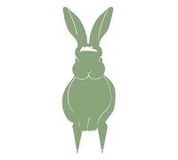 Louis Moulin Rabbit Figurine - Outdoor Decoration Epoxy Steel, Made in France, 43.5 cm, Frost and UV Resistant, Pale Green