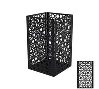 Louis Moulin Square Tealight Holder - Celestial Star Design - Metal Lantern Candle - Charcoal Black - H 30 x 17.5 cm - Christmas and Outdoor Decoration