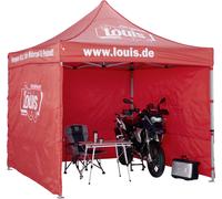 Louis Pavillion 3X3 Meter WITH THREE PANELS RED/WHI