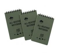 Louis Poems 3x5 Inch Waterproof Pocket Notebook 3 Pack, All Weather Field Notes Notepad with Ruler, Tear Resistant Mini Memo Pad, 50 Sheets/100 Pages, for Hiking, Worksite, Golf & Outdoor Use
