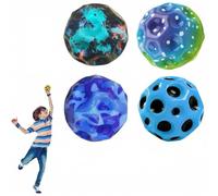Louis Poems High Bouncing Space Ball - PU Sponge Sensory Toy for Kids Hand-Eye Coordination - 4 Pack Camo Edition