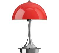Panthella Originals 160 Portable Lamp Chrome Table lamp / Rechargeable lamp Louis Poulsen Red - 5714693273379