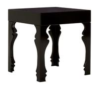 louis rectangular high gloss side table in black