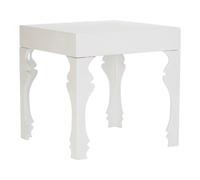 louis rectangular high gloss side table in white
