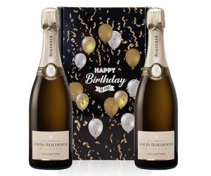 Louis Roederer Collection Brut Champagne, Happy Birthday Twin Gift Box (Case of 2, 75cl) 12.5% abv