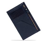 LOUIS STITCH Mens Blue Italian Saffiano Leather Passport Holder RFID Blocking Multiple Card Slots Handmade Premium Slim Wallets Unisex (PHCZBU_GE), Navy Blue, One Size, RFID, Navy Blue, One Size, RFID