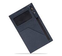 LOUIS STITCH Mens Grey Italian Saffiano Leather Passport Holder RFID Blocking Multiple Card Slots Handmade Premium Slim Wallets Unisex (PHCZGY_GE), Anchor Grey, One Size, RFID