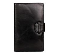 LOUIS STITCH - Unisex Black Obsidian Italian Leather Passport Holder Travel Wallet Credit Card Organizer for Men and Women, Prague_PHJB, Devil Black, Accessories