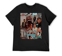 Louis Tomlinson 5Pack Basic Value Set Multipack Cotton Short Sleeve Crew Neck T-Shirts Black