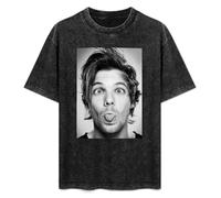 Louis Tomlinson Black T-Shirt Printed Tee Graphic Top for Men Unisex Shirt XL