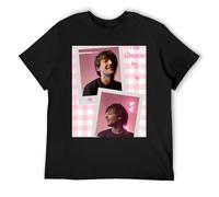 Louis Tomlinson Muscle Fit Cotton Tee Athletic Cut Short Sleeve Shirt for Toned Physique Black