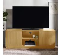 Louis TV Unit - 2 Door - Light Oak Effect - Fluted Base