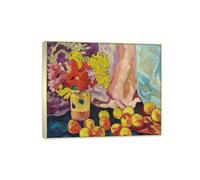 Louis Valtat Painting Print on Canvas. Famous Wall Art Picture for Modern Home Decor. Flowers and Apples. Reproductions 95x80cm Silver Frame