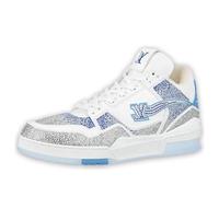 LOUIS VUITTON Trainer Sneakers 'White with Shiny Grey Blue Crystals' 1A8AI1 9