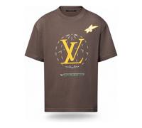 LOUIS VUITTON Washed Embellished Cotton T-Shirt 'Brown' 1AHCL3 L