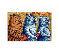 Louis Wain Painter's《Three Cats Singing》Art Poster Wall Art Prints Photo Picture Paintings Room Decor Home Decorative 08x12inch(20x30cm)