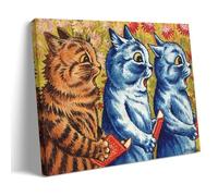Louis Wain Painter's《Three Cats Singing》Art Poster Wall Art Scroll Canvas Picture Living Room Decor Home 20x30inch(50x75cm)