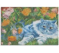 Louis Wain Poster《Amongst The Chrysanthemums》Canvas Painting Louis Wain Wall Art Aesthetic Animal Prints for Home Wall Decor Picture 40x55cm Unframed
