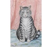 Louis Wain Poster Louis Wain Prints Animal Wall Art《Black Striped Cat》Picture Louis Wain Canvas Painting for Home Wall Decor 50x75cmx1 Unframed