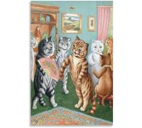 Louis Wain Poster《The Gathering》Canvas Painting Louis Wain Wall Art Aesthetic Animal Prints Classic Picture for Home Wall Decor 40x55cm Unframed