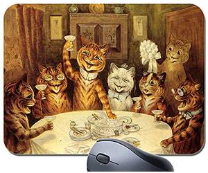 Louis Wain The Wedding Breakfast Mouse Mat. Vintage Funny Cat Art Mouse Pad Classic