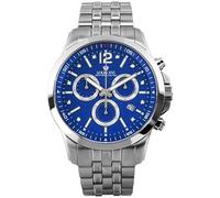 LOUIS XVI Athos le Grand 2.0 3521 - Diameter 48 mm - Men's Watch - Waterproof - Silver Bracelet - Blue Dial with Diamonds - Calibre Ronda Z60