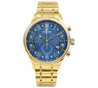 LOUIS XVI Danton 1501 - Diameter 44 mm - Men's Watch - Waterproof - Watch with Sapphire Glass - Gold Strap - Blue Diamond Dial - Swiss Quartz Movement, gold, Bracelet