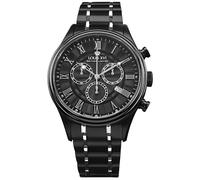 LOUIS XVI Danton 1504 - Diameter 44 mm - Men's Watch - Waterproof - Watch with Sapphire Glass - Strap Bicolour Black Silver - Black Dial - Swiss Quartz Movement