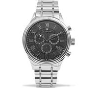 LOUIS XVI Danton Men's Watch Silver Black Steel Strap Roman Numerals Chronograph Analogue Quartz Stainless Steel 1032