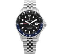 Louis XVI LXVI1433 Mirabeau Automatic GMT 41mm 20ATM Unisex Black Silver Link...