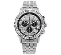 LOUIS XVI Majesté Iced Out 1131 - Diameter 43 mm - Men's Watch - Waterproof - with Sapphire Glass - Silver Bracelet - Dial CZ Diamonds White - Swiss Quartz Movement, silver, Bracelet