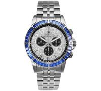 LOUIS XVI Majesté Iced Out 1138 - Diameter 43 mm - Men's Watch - Waterproof - with Sapphire Glass - Silver Bracelet - Dial CZ Diamonds - Swiss Quartz Movement