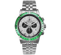 LOUIS XVI Majesté Iced Out 1139 - Diameter 43 mm - Men's Watch - Waterproof - with Sapphire Glass - Silver Bracelet - Dial CZ Diamonds - Swiss Quartz Movement