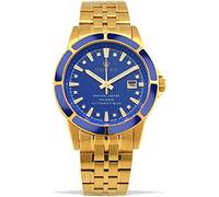LOUIS XVI Majesté Men's Watch Steel Band Gold Blue Ceramic Real Diamonds Analogue Automatic Stainless Steel 1114