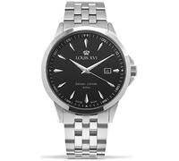 LOUIS XVI Men's Athos Slim Stainless Steel Strap Silver with Black Dial Analogue Quartz 926