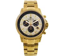 LOUIS XVI Palais Royale Iced Men's Watch Diameter 43 mm Waterproof with Sapphire Crystal Black Silver Gold Diamond CZ Dial Quartz Movement CH, gold, Bracelet