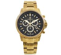 LOUIS XVI Palais Royale - Diameter 43 mm - Men's Watch - Waterproof - Watch with Sapphire Glass - Gold/Silver/Black - Black Dial - Swiss Quartz Movement, gold, Bracelet