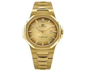 LOUIS XVI Renaissance 1600 - Diameter 40 mm - Men's Watch - Waterproof - Watch with Sapphire Glass - Gold Bracelet - Gold Dial - Swiss Quartz Movement, gold, Vintage, with classic and luxurious