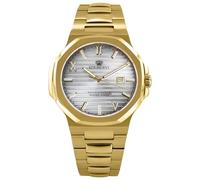 LOUIS XVI Renaissance 1603 - Diameter 40 mm - Men's Watch - Waterproof - Watch with Sapphire Glass - Gold Bracelet - Silver Dial - Swiss Quartz Movement, gold, Bracelet