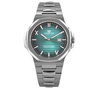 LOUIS XVI Renaissance 1621 - Diameter 40 mm - Men's Watch - Waterproof - Watch with Sapphire Glass - Silver Bracelet - Turquoise Dial - Swiss Quartz Movement, silver, Bracelet