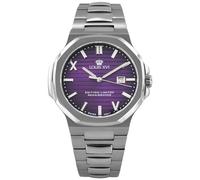 LOUIS XVI Renaissance 1626 - Diameter 40 mm - Men's Watch - Waterproof - Watch with Sapphire Glass - Silver Bracelet - Purple Dial - Swiss Quartz Movement