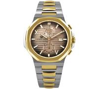 LOUIS XVI Renaissance Chrono 1690 - Diameter 40 mm - Men's Watch - Waterproof - Watch with Sapphire Glass - Bracelet Bicolour Silver Gold - Chocco Brown Dial - Swiss Quartz Movement