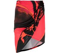 Louisa Ballou Coastline Red Queen-print draped miniskirt - Black XS