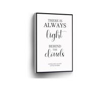 Louisa May Alcott Quote Canvas Art There Is Always Light Behind The Clouds Inspirational Wall Decor(Unframed,12x18inch(30x45cm))