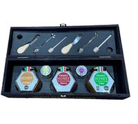 Louisa’s Honey Queen Bee Gift Set | 3x 400g Cherry, Acacia & Ginger, Lime | 2x 50g Acacia, Wildflower | 2 Spoons, 2 Drizzlers, 2 Spreaders | Natural, Lab-Tested, NON-GMO