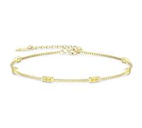 LOUISA SECRET 925 Sterling Silver Brracelets for Women, Birthstone Gifts for Women, Baguette Cubic Zirconia Station Bracelet, Jewellery Gifts for Mum Wife Girlfriend Mothers Day Anniversary Birthday