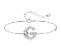 LOUISA SECRET Bracelets for Womens Girls 18K Gold Plated Initial A-Z Bracelets, Adjustable Jewellery Gifts for Women Wife Her Mum Girlfriend Anniversary Birthday Mothers Day Christmas Valentines