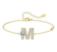 LOUISA SECRET Bracelets for Womens Girls 18K Gold Plated Initial Bracelets