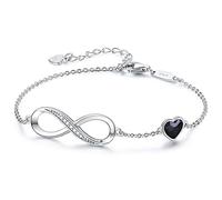 LOUISA SECRET Infinity Bracelets for Womens 925 Sterling Silver or Stainless Steel Bracelet Ladies Love Heart Jewellery Gifts for Women/Wife/Her Anniversary Birthday Mothers Day Christmas