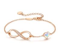 LOUISA SECRET Infinity Bracelets for Womens Jewellery 925 Sterling Silver Bracelet ladies Love Heart Bracelets Women Wife Mum
